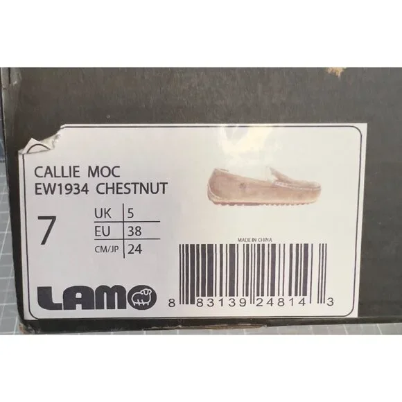 LaMO Women’s Callie Moccasin Slippers Sz. 7 Chestnut EW1934 New Suede Leather - Picture 5 of 9